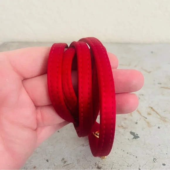 Gucci Red Satin Bamboo Crossbody Bag - Picture 7 of 15